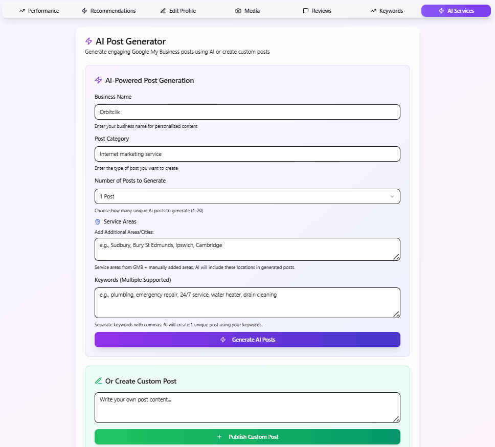 AI services audit view