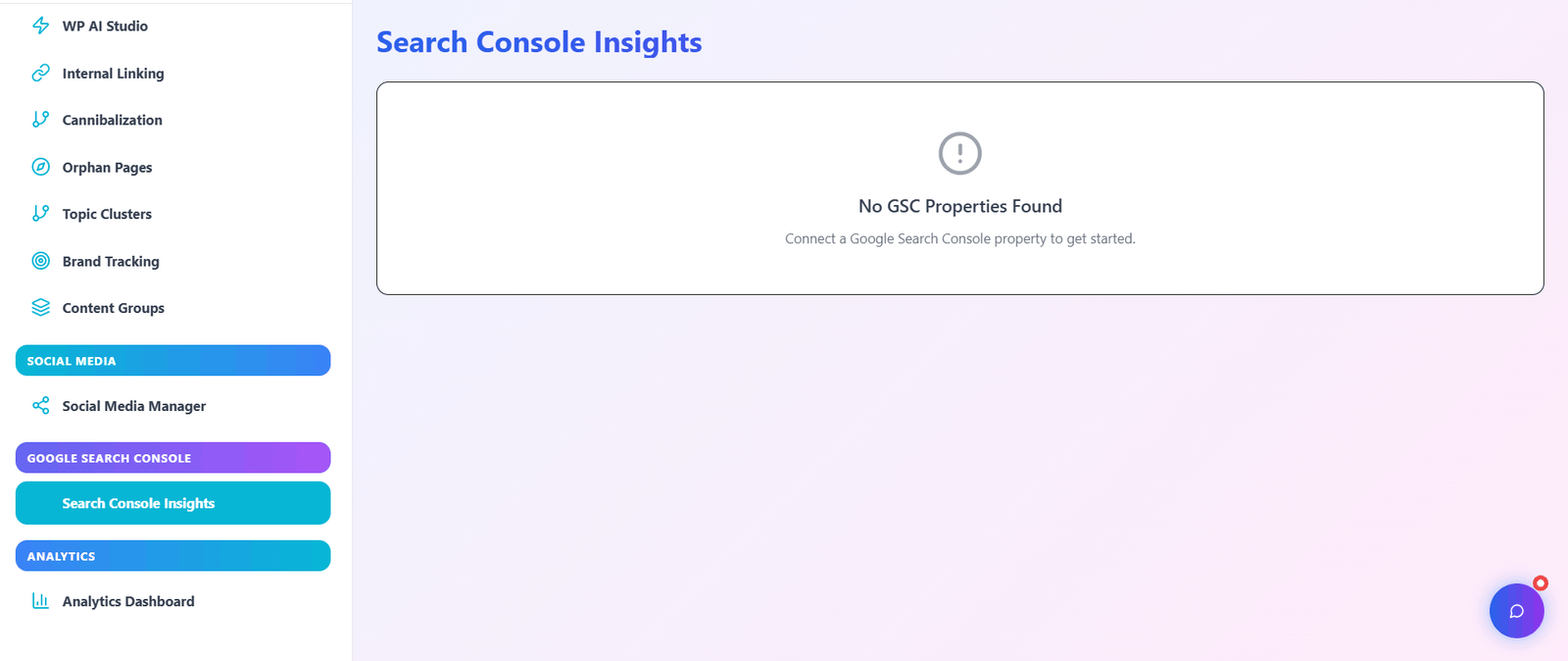 Google Search Console Insights dashboard overview