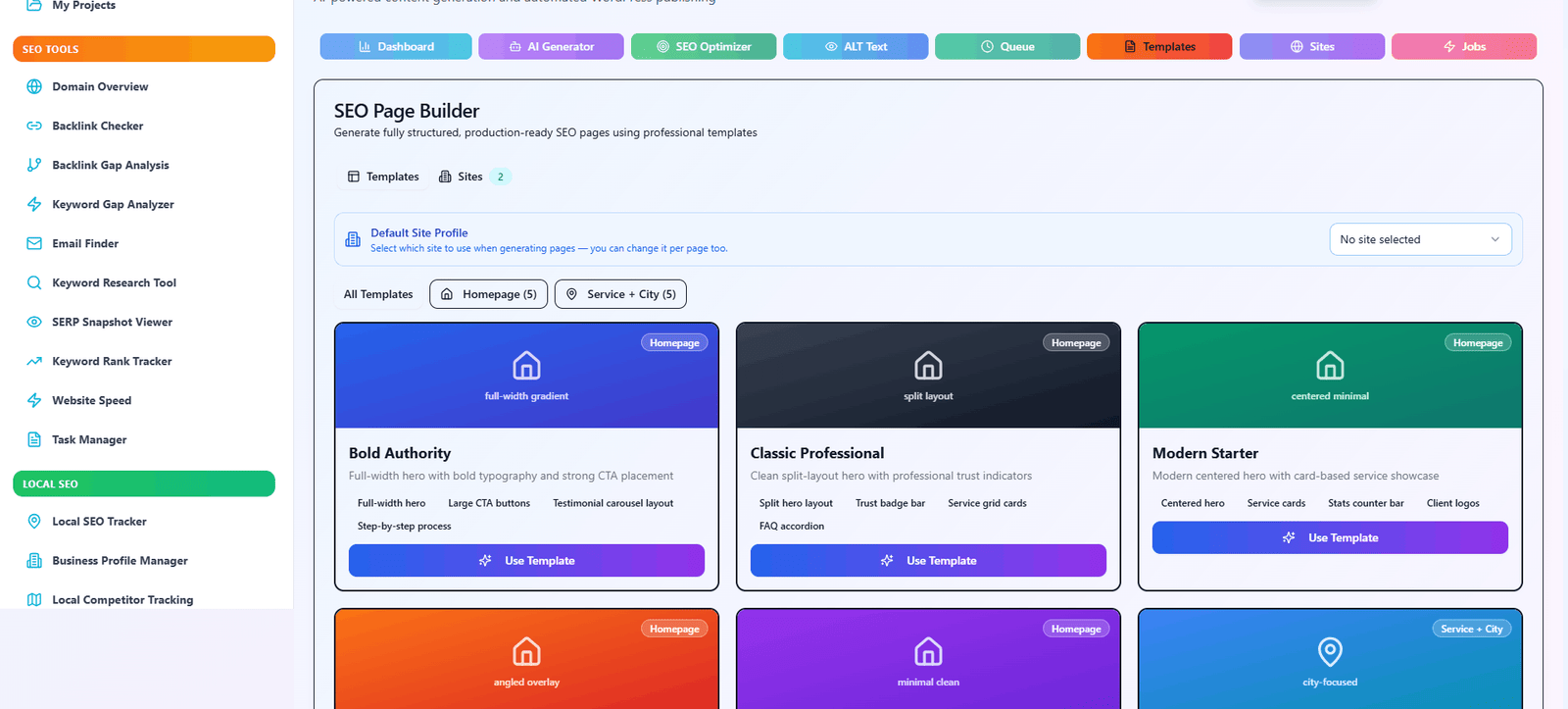 WordPress templates library