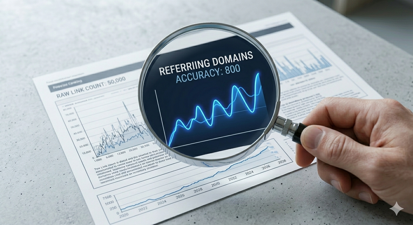 refering domains data in a backlinks tool